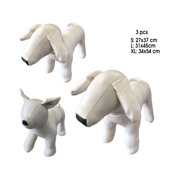 MODELO EXHIBICION DE PERRO BLANCO 3 PCS DAN-11-7-5