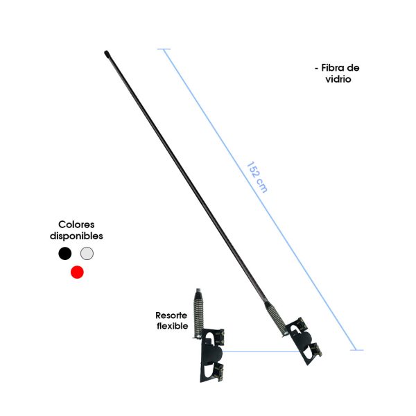 ANTENA P/BUS LATIGO FIBRA VIDRIO ROJO 6MMX1.35 MTS SY-TX0481D
