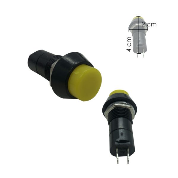 SWITCH MOMENTANEO AMARILLO 2 PIN 33878-2 6 AMP 12V