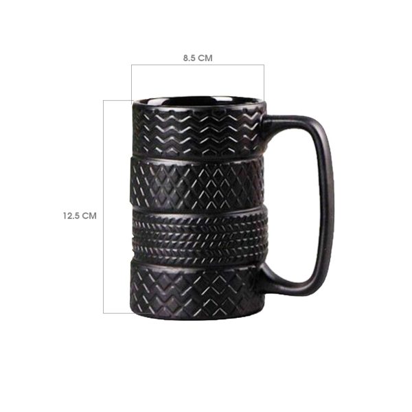 TAZA CERAMICA LLANTA NEGRA