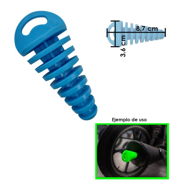 TAPON PARA ESCAPE DE MOTO HULE CELESTE