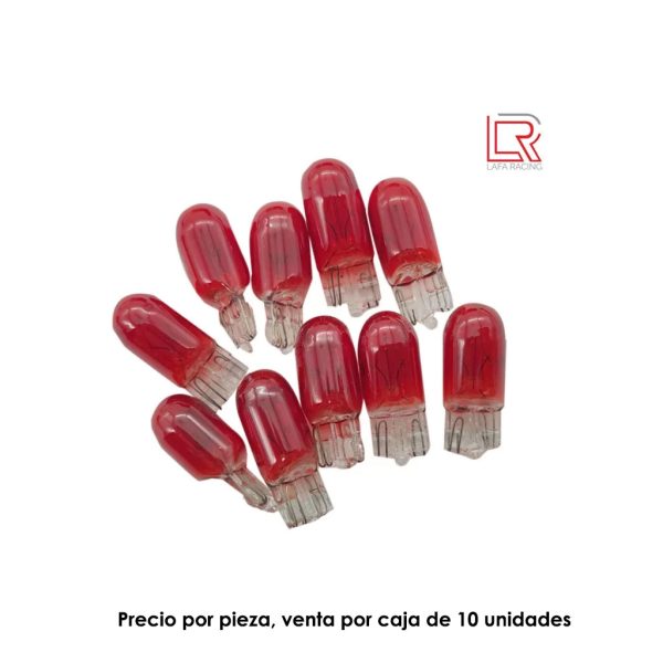 BOMBILLO P/CARRO T10/194 12 V ROJO