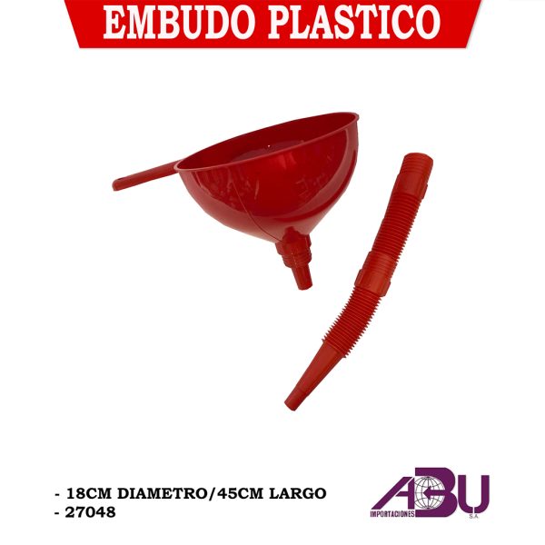 EMBUDO PLASTICO 18CM DIA 45CM LARGO 0742