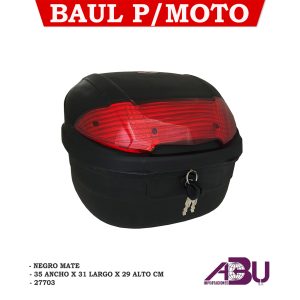 BAUL P/MOTO NEGRO MATE WX-8 35ANX31LAX29AL CM - Imagen 1