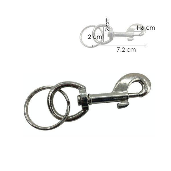 LLAVERO MOSQUETON 3 PLG 74MM 1063 C/ARGOLLA
