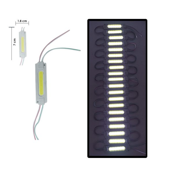 MODULO 6 LED BLANCO GEL 7.5 X 2 CM HT-MZCOB6W