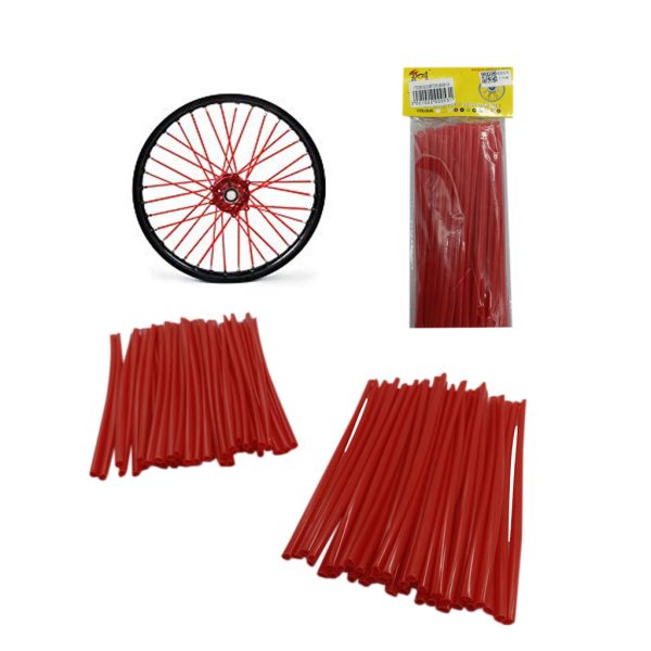 ADORNO P/RAYOS DE BICICLETA 17CM 72 PCS ROJO MTCPJ0091A
