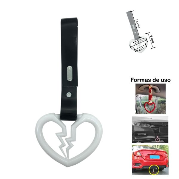 ANILLO CORAZON ROTO TSURIKAWA BLANCO NEGRO SOGA PLASTICA HQ7608-WHITE