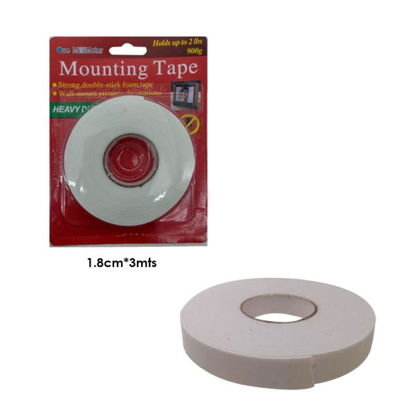 CINTA ADHESIVA DOBLE CONTACTO 1.8CM X3MTS A401-1