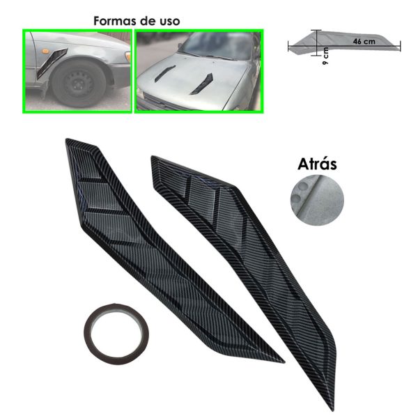 VENTANILA DE AIRE CARBON 2 PCS CARBON FLEXIBLE SY-YQGFK0025A