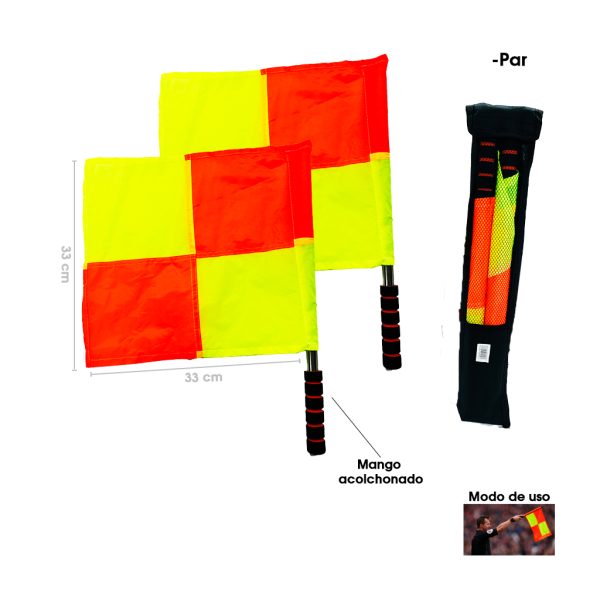 BANDERIN DE ARBITRO AMARILLO CON ANARANJADO 2 PCS 25853-1