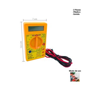 MULTITESTER DIGITAL AMARILLO C/SONIDO 1000V DT-830D - Imagen 1