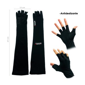 MANGAS P/CICLISTA O MOTORISTA 2PCS BLACK LICRA C/ANTIDESLIZANTE 5824-1 - Imagen 1
