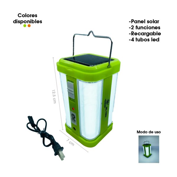LAMPARA LED SOLAR RECARGABLE P/ACAMPAR ML-1663