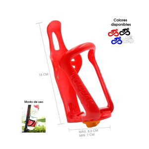 PORTA PACHON P/BICICLETA PLASTICO BK BL RD WH AJUSTABLE TQ-23419 - Imagen 1