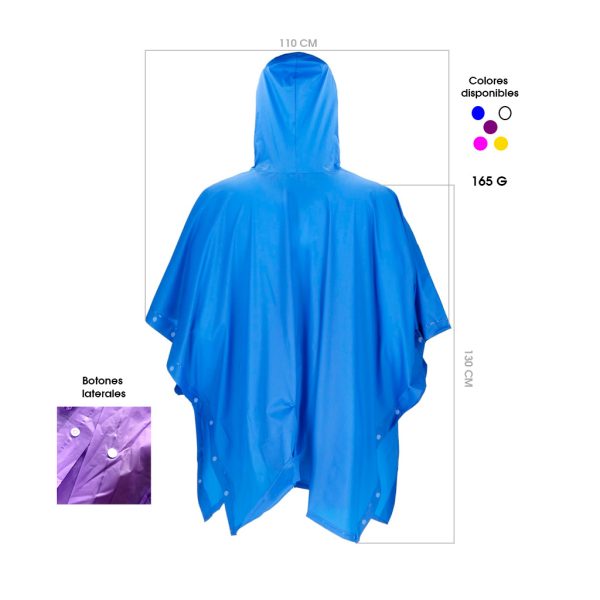 CAPA P/LLUVIA TIPO PONCHO 52X80CM ADULTO 165 GAMOS AB-001