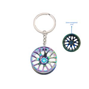 LLAVERO DE METAL ARO DE LLANTA SPORT TORNASOL SY-YSK0264 - Imagen 1
