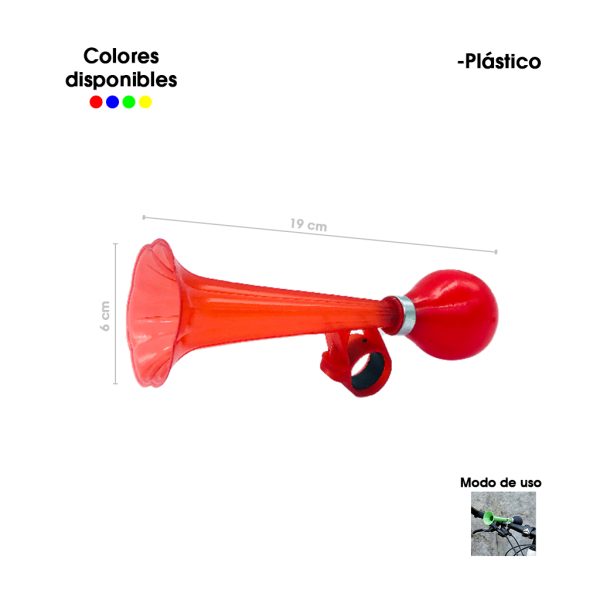 BOCINA P/BICICLETA DE AIRE 8 PLG PLASTICA 410-8