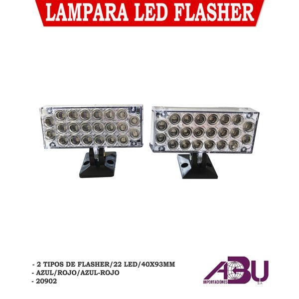 LAMPARA STROBO 2PC 22 LED AZUL 443-9