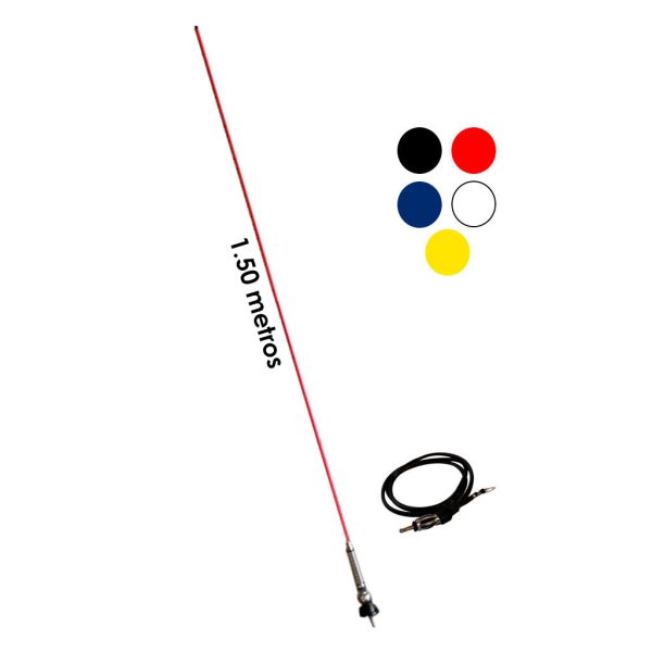 ANTENA P/BUS LATIGO FIBRA VIDRIO 6MMX1.50 MTS AZUL TX0486