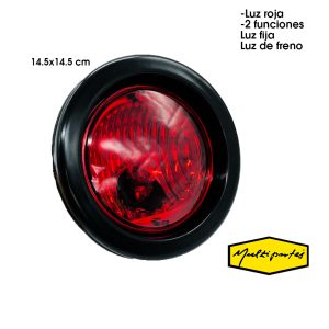 LAMPARA LENTE LISO ROJO 2 FILAMENTOS MULTIPARTES - Imagen 1