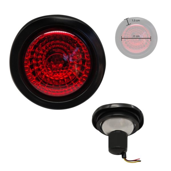 LAMPARA CIRCULAR ROJO TIPO EURO ORILLA DE HULE