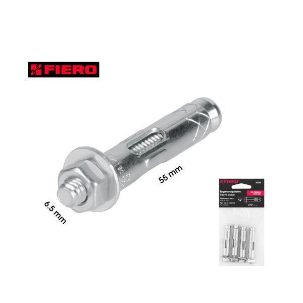 TARUGO DE EXPANSION TORNILLO 1/4 PLG 4 PCS FIERRO