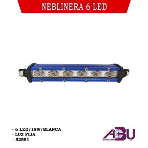 NEBLINERA 6LED18W MARCO AZUL LARGA 17X2.5CM - Imagen 1