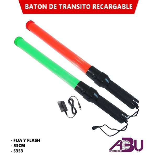 BASTON P/ DIRIGIR TRANSITO NARANJA 53X4.5CM RECARGABLE NK-900A
