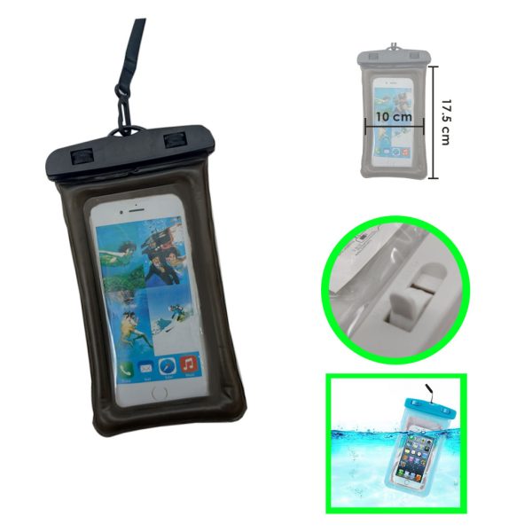 BOLSA RESISTENTE AL AGUA MULTIUSOS 17.5X10CM NEGRO