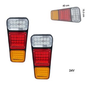 LAMPARA P/CAMION AMBAR ROJO CLEAR DM-A-003 PAR 24V - Imagen 1