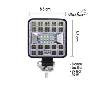 NEBLINERA 29 LED CUADRADA JR-MINI-39W 8.5X8.5CM WHITE - Imagen 1