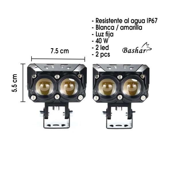 NEBLINERA 2 LED 6.8X6.8X7.5CM WHITE/YELLOW JR-MT25-40W-E