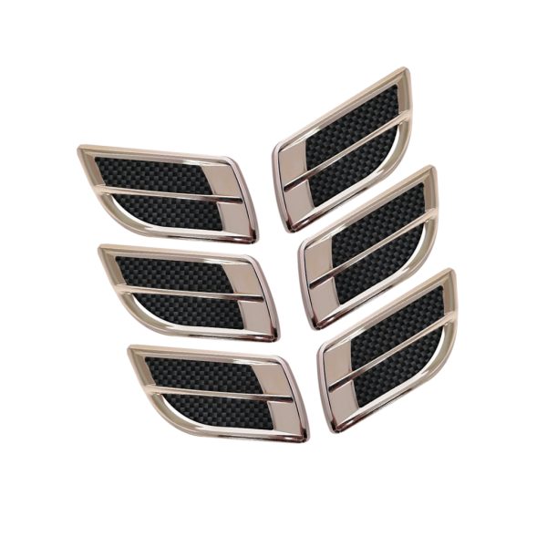 ENTRADA DE AIRE CROMO CARBON 8X4CM 6PCS