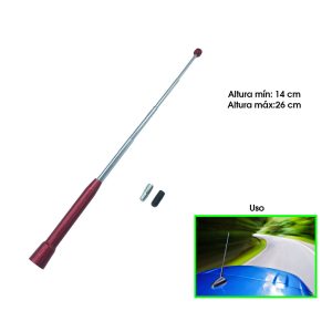ANTENA DE REPUESTO P/CARRO ALUMINIO ROJO - Imagen 1
