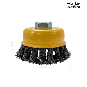 CEPILLO ENTORCHADO COPA 3 PLG TUERCA 5/8  BRICKEL BK-1442 - Imagen 1