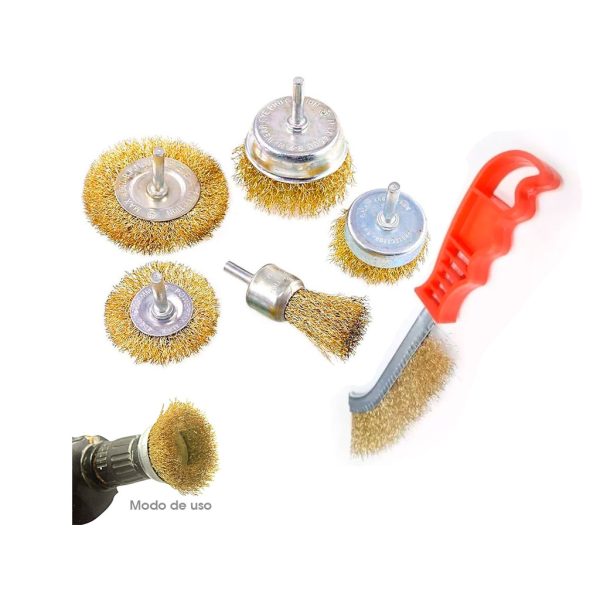 CEPILLOS DE ALAMBRE JUEGO 6 PCS BK-2186