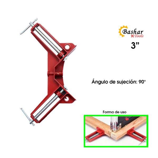 PRENSA ESQUINERA DE ALUMINIO 3 PLG ANGULO 90 GRADOS BASHAR BS-6120