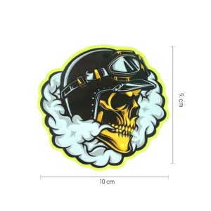 CALCOMANIA SKULL CON CASCO NUBE 10X9CM - Imagen 1