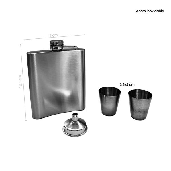 ANFORA ACERO INOXIDABLE VASOS EMBUDO Y CAJA 4 PCS LCR7