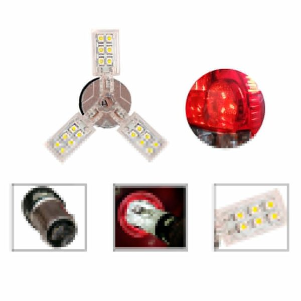 BOMBILLO 18 LED 1157 FLASH/FIJO 3 PANEL BLANCO