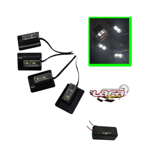 LAMPARA BLANCA 2 LED FIJA 4 PCS 12V 2X1CM
