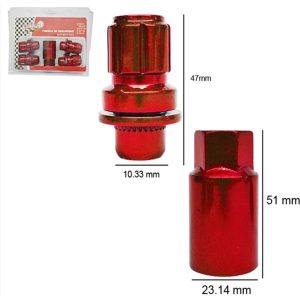 TUERCAS DE SEGURIDAD ROJO 12X1.50MM 4 PCS - Imagen 1