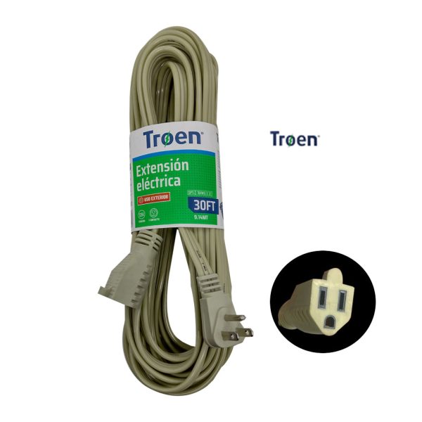 EXTENSION ELECTRICA 30 PIES 125V 16AWG/3C POLARIZADO TROEN